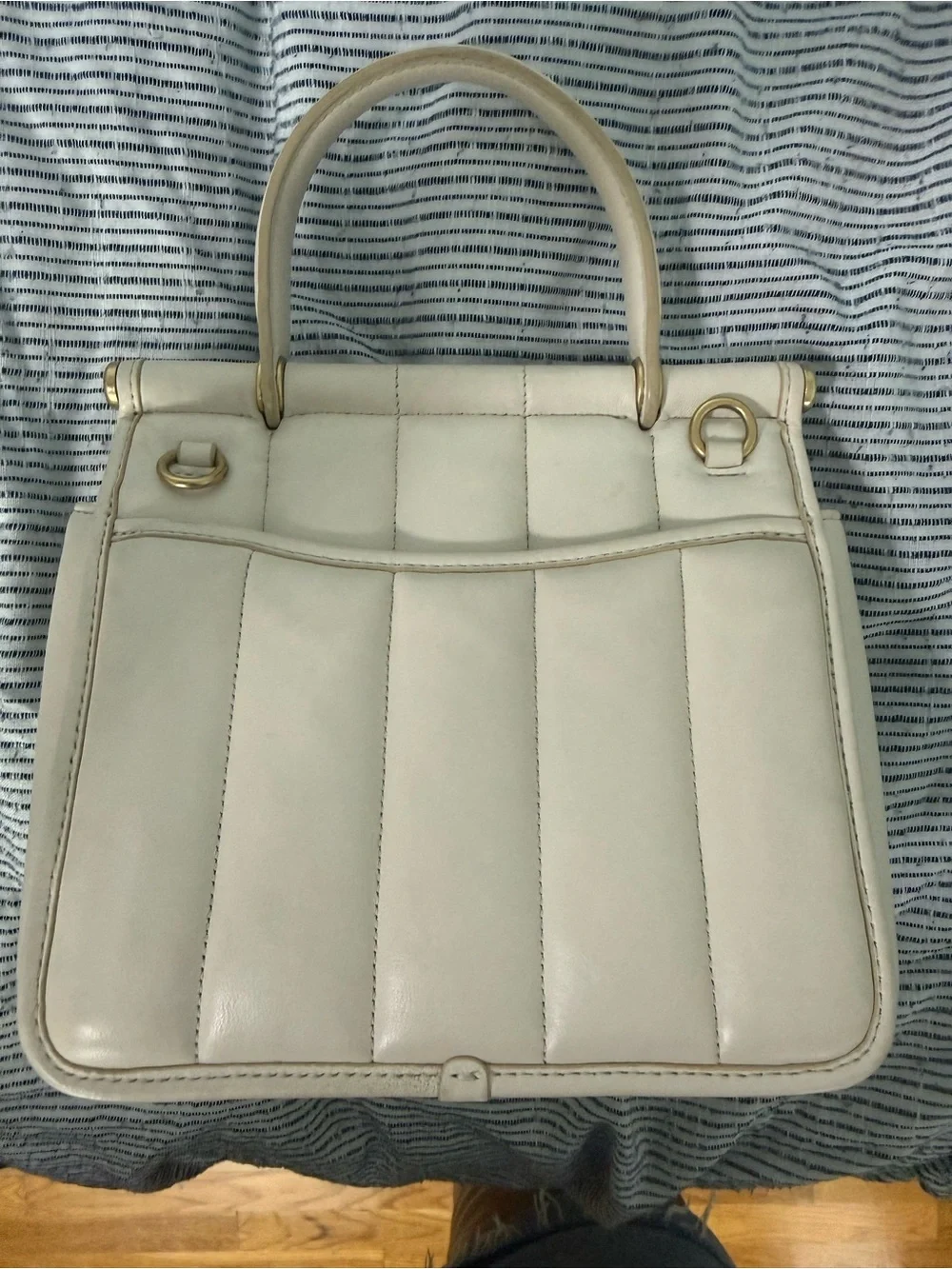 Coach Cream Quilted Leather Top-Handle Bag